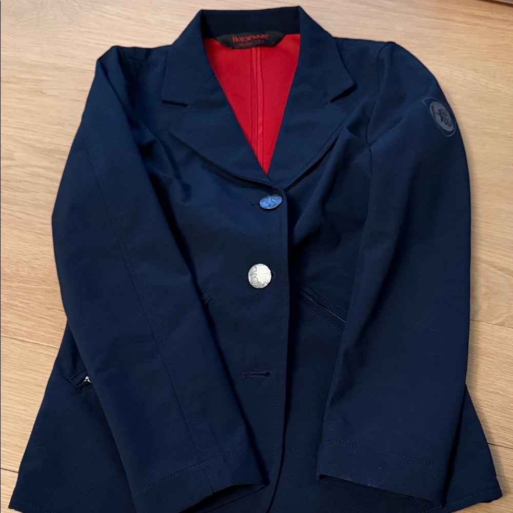 Navy Blue Jacket with Red Lining
